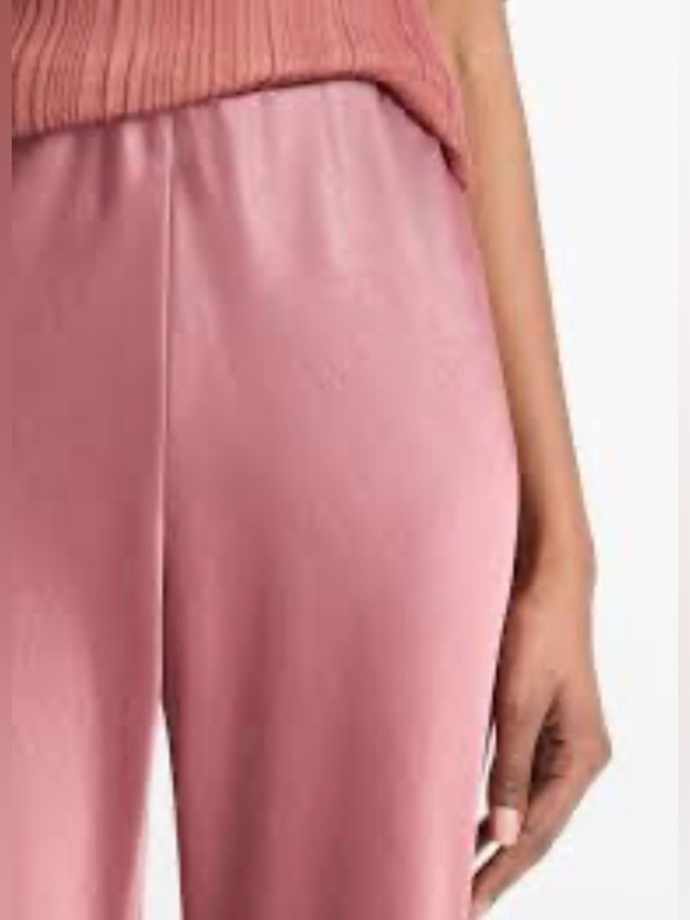 Vince Colette High-Rise Fluid Satin Bias Pant in Rose Jam color EUC Size Large - Picture 4 of 10